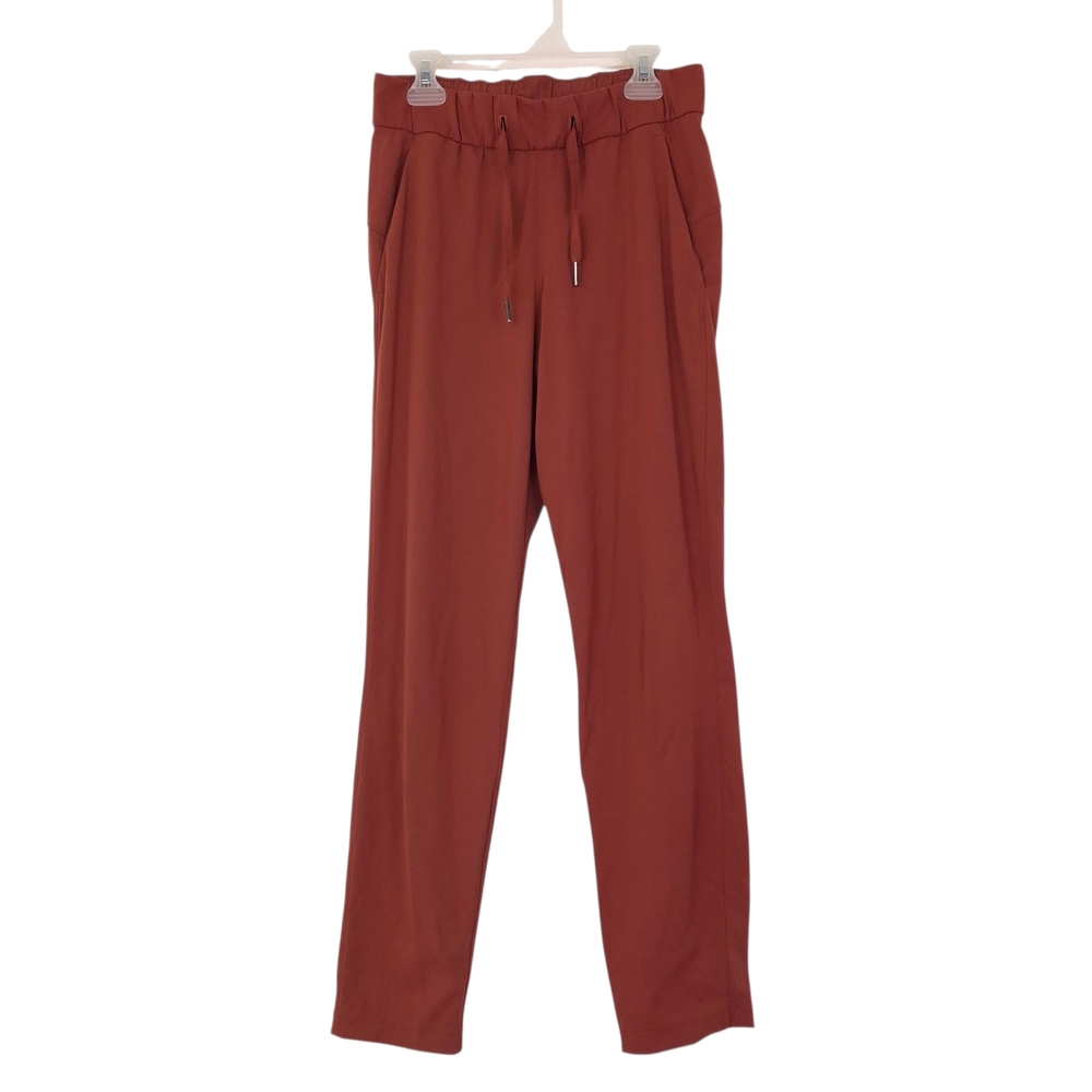 Lululemon On The Fly 7/8 Pant Rustic Clay stretch pockets travel wicking brown